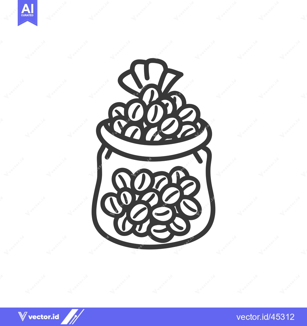 Premium Vector dari Hand-Drawn Illustration of a Sack Filled with Coffee Beans