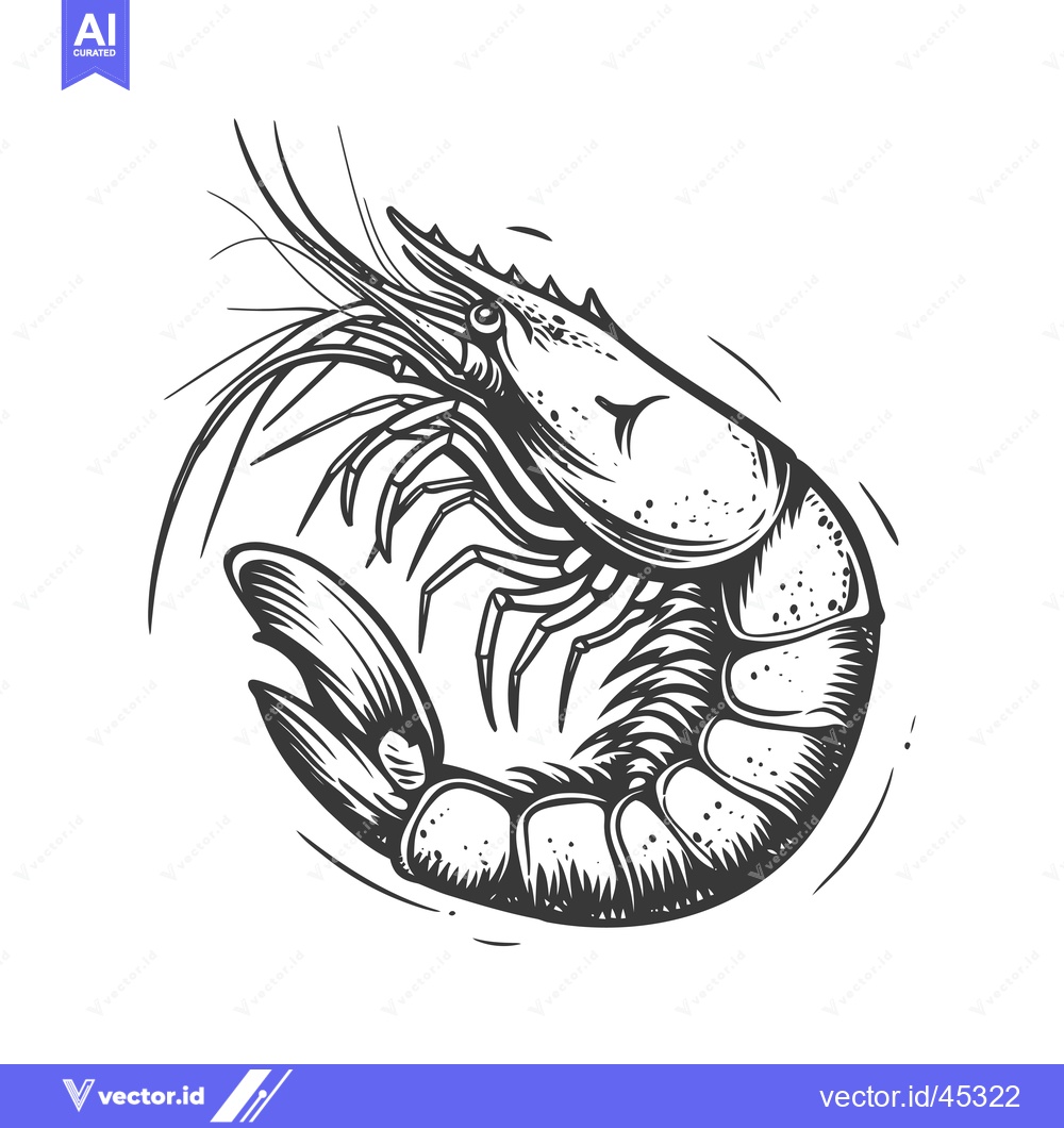 Premium Vector dari Hand-Drawn Illustration of a Shrimp
