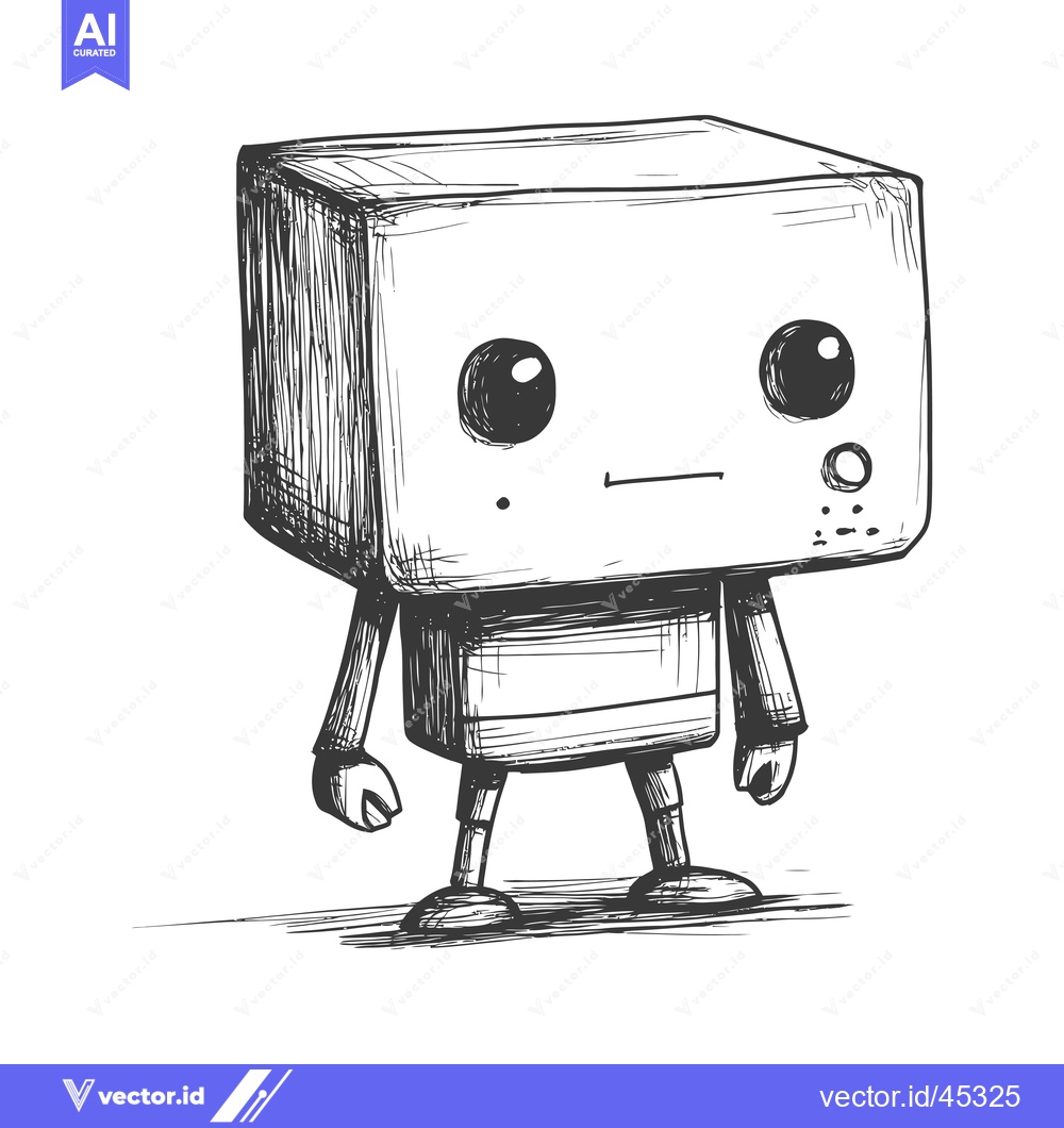Premium Vector dari Hand-drawn illustration of a simple cartoon robot