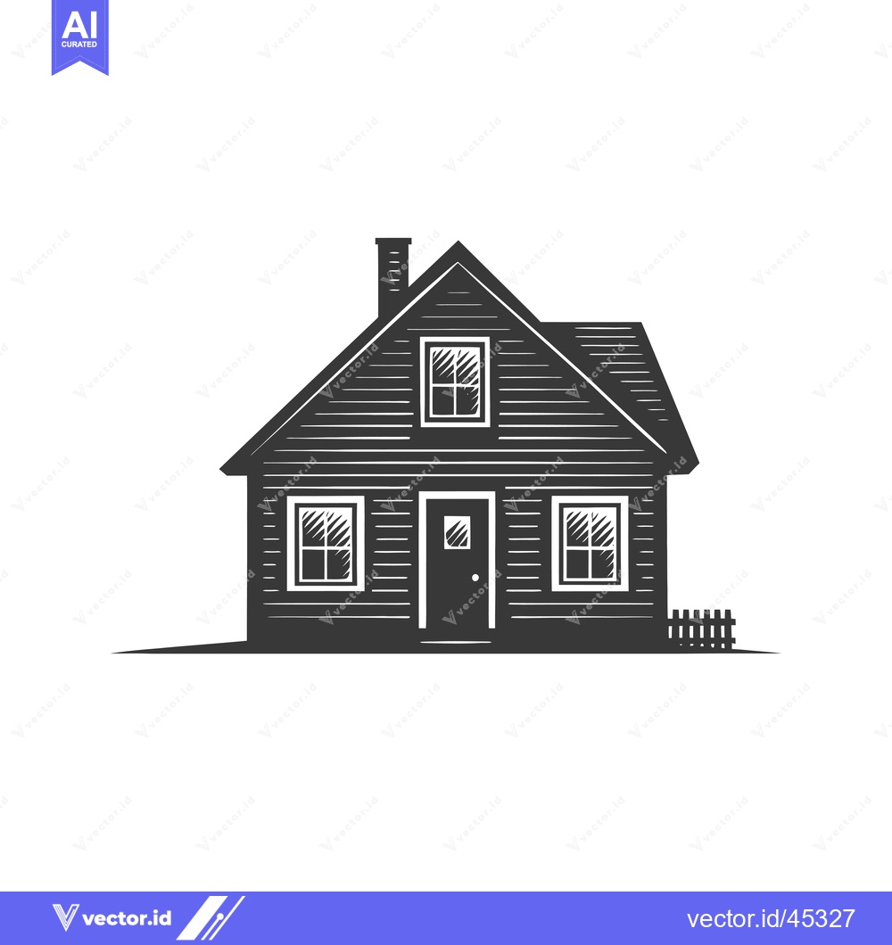 Premium Vector of Hand-drawn illustration of a simple house with a chimney