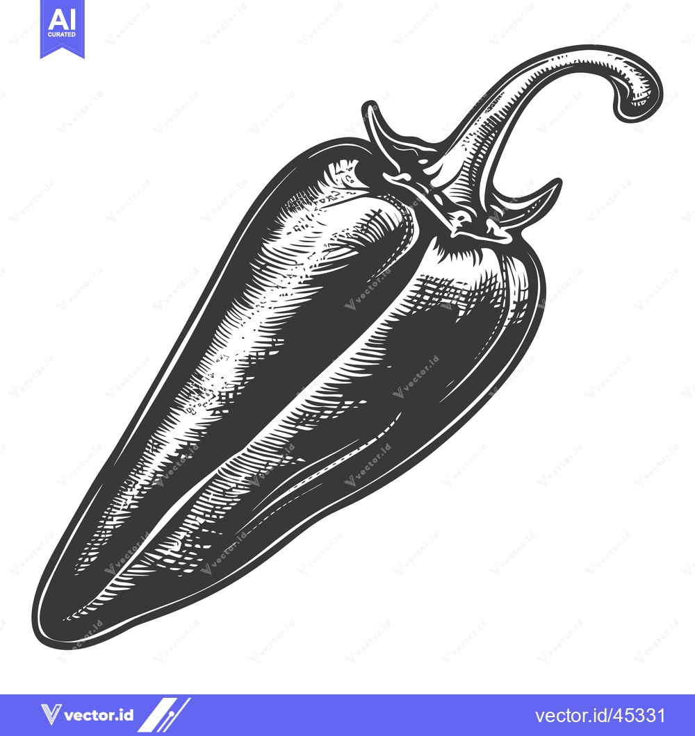 Premium Vector dari Hand-drawn illustration of a single black and white pepper