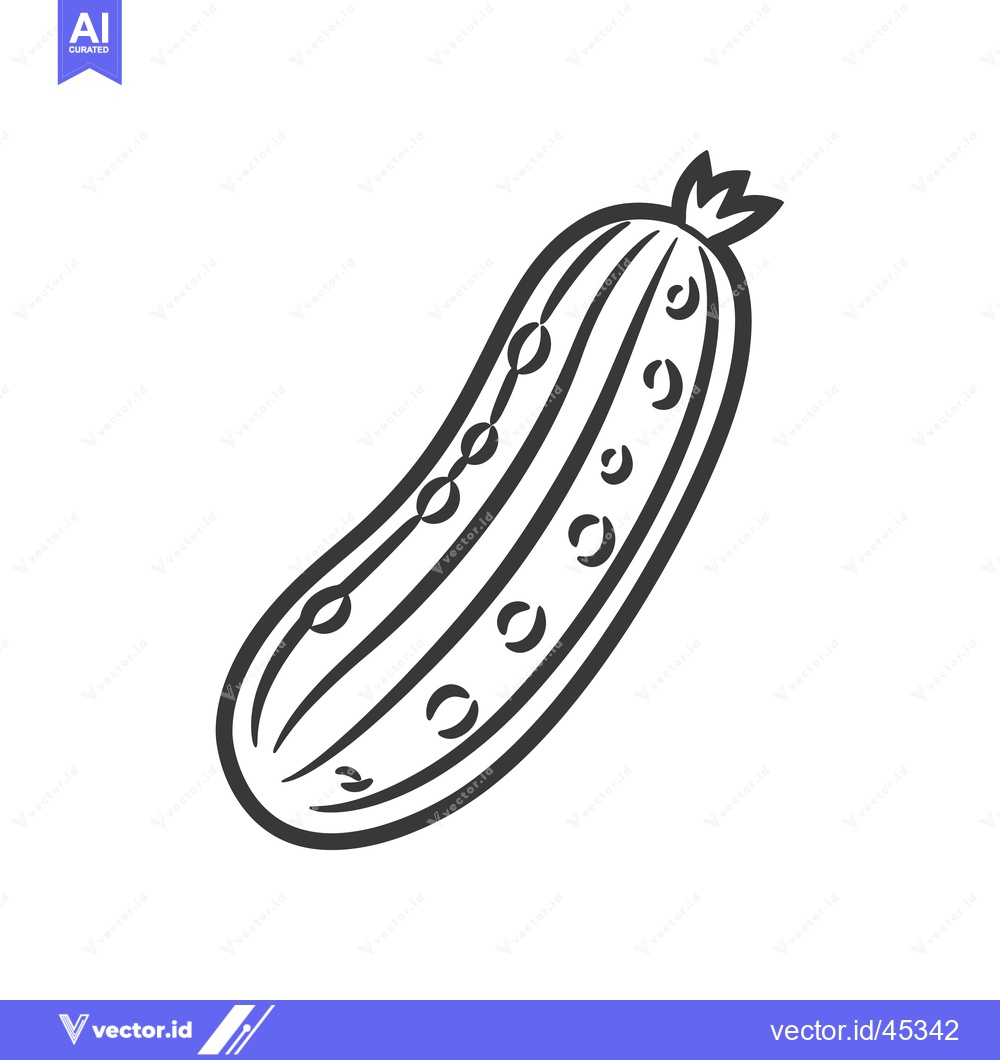 Premium Vector dari Hand-Drawn Illustration of a Single Cucumber