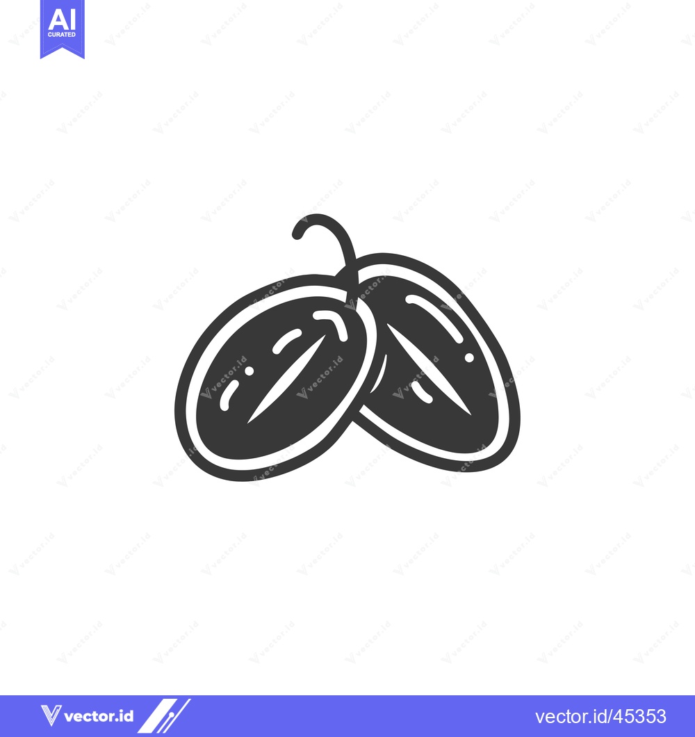 Premium Vector dari Hand-drawn illustration of a single, halved date fruit