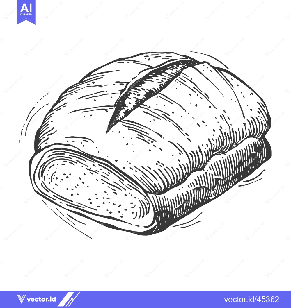 Premium Vector dari Hand-Drawn Illustration of a Single Loaf of Bread
