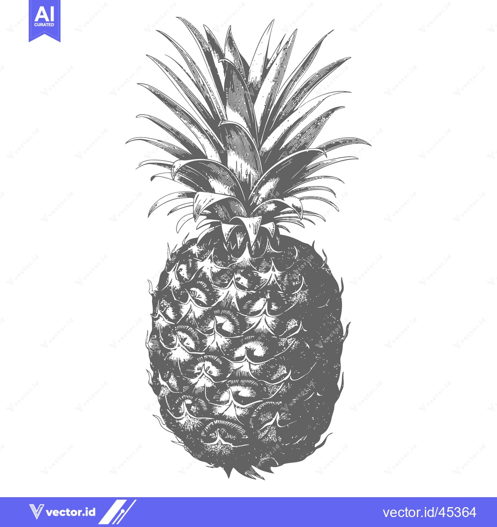 Premium Vector dari Hand-Drawn Illustration of a Single Pineapple