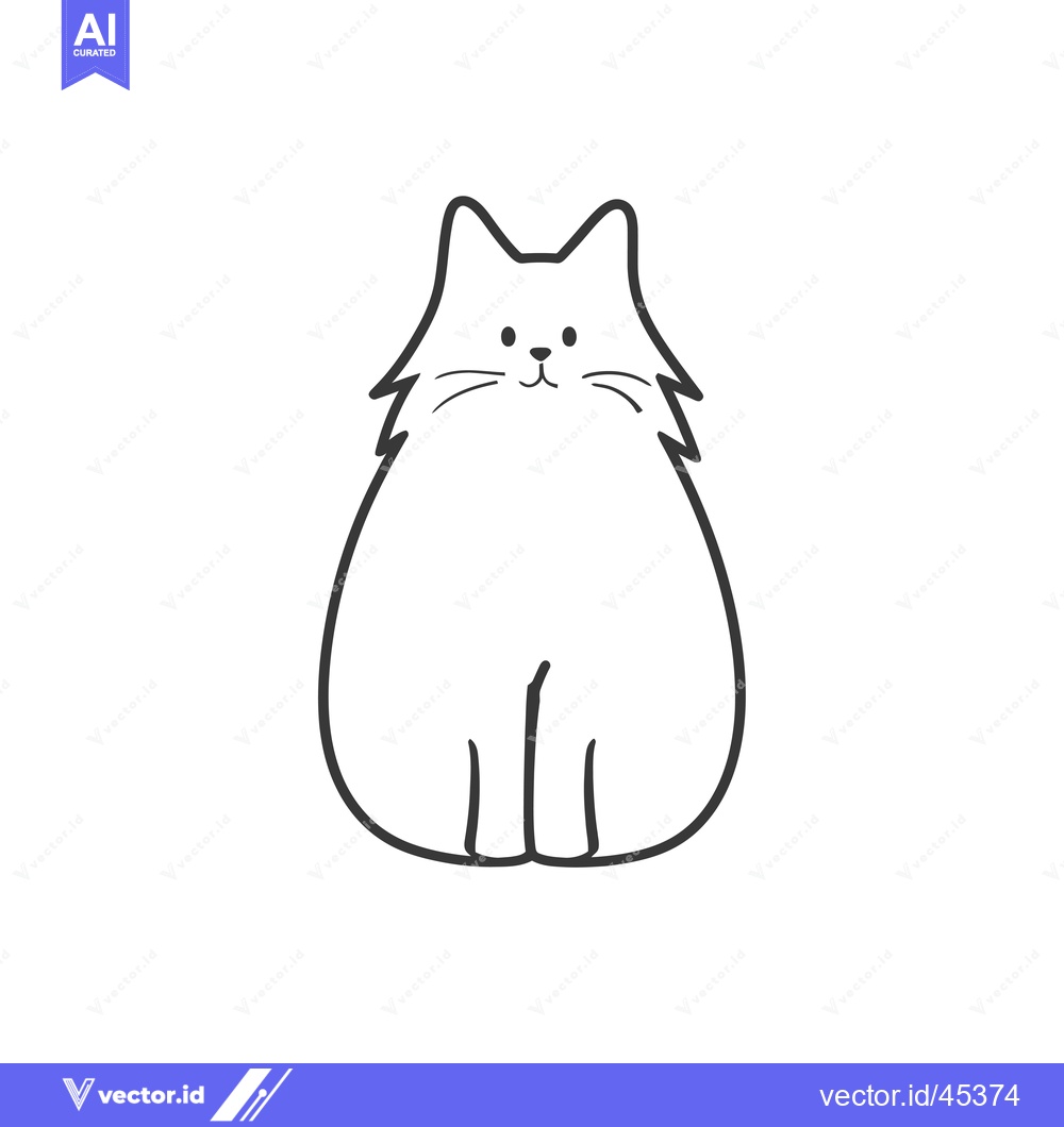 Premium Vector dari Hand-Drawn Illustration of a Sitting Cat
