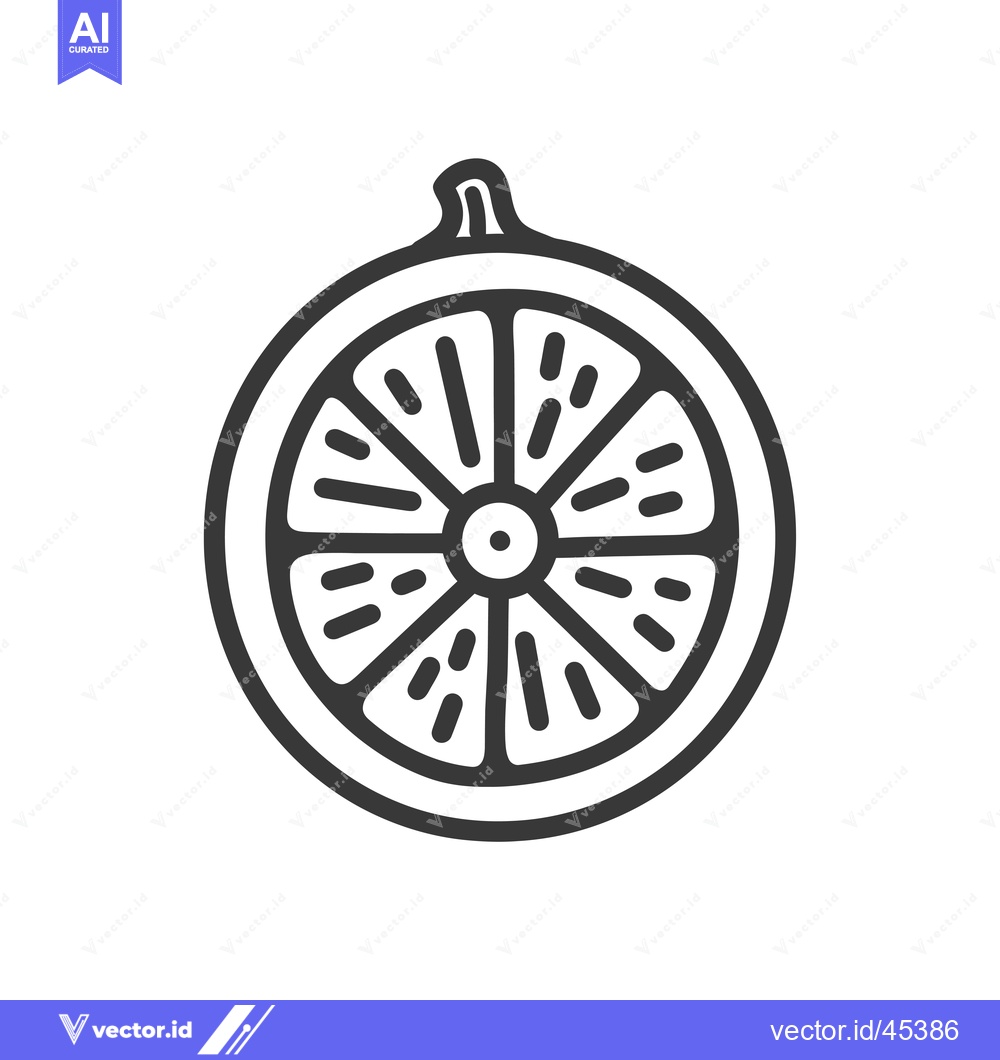 Premium Vector dari Hand-drawn illustration of a sliced citrus fruit