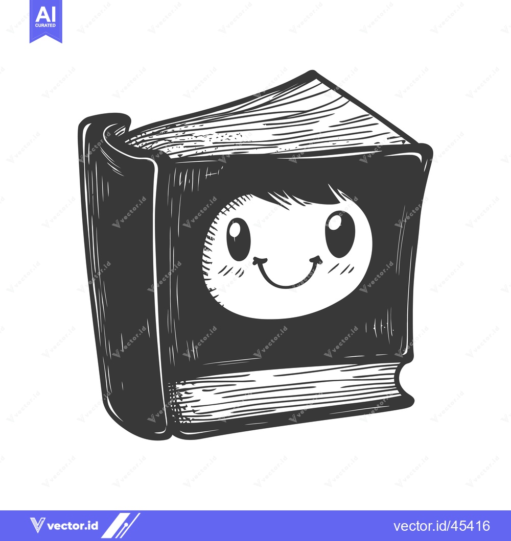 Premium Vector of Hand-drawn illustration of a smiling book
