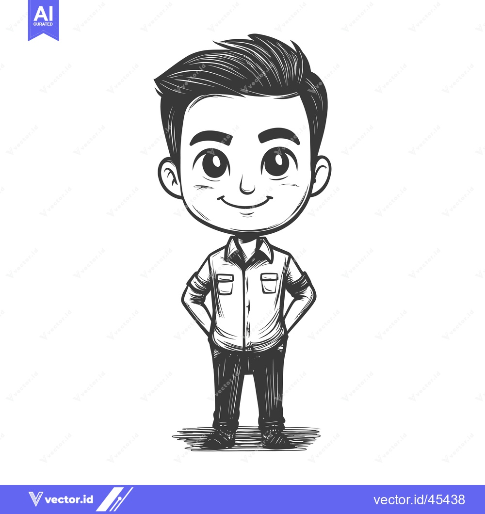 Premium Vector dari Hand-drawn Illustration of a Smiling Cartoon Boy