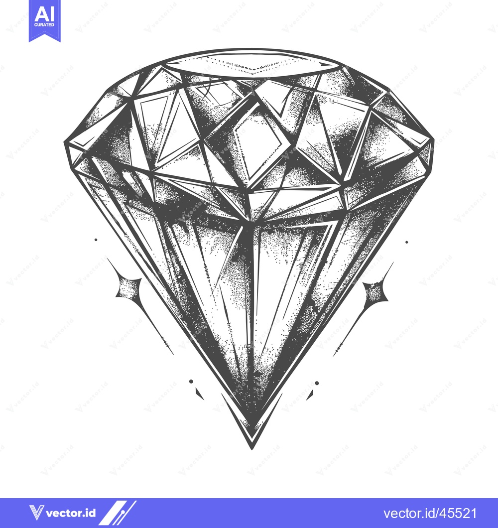 Premium Vector dari Hand-Drawn Illustration of a Sparkling Diamond