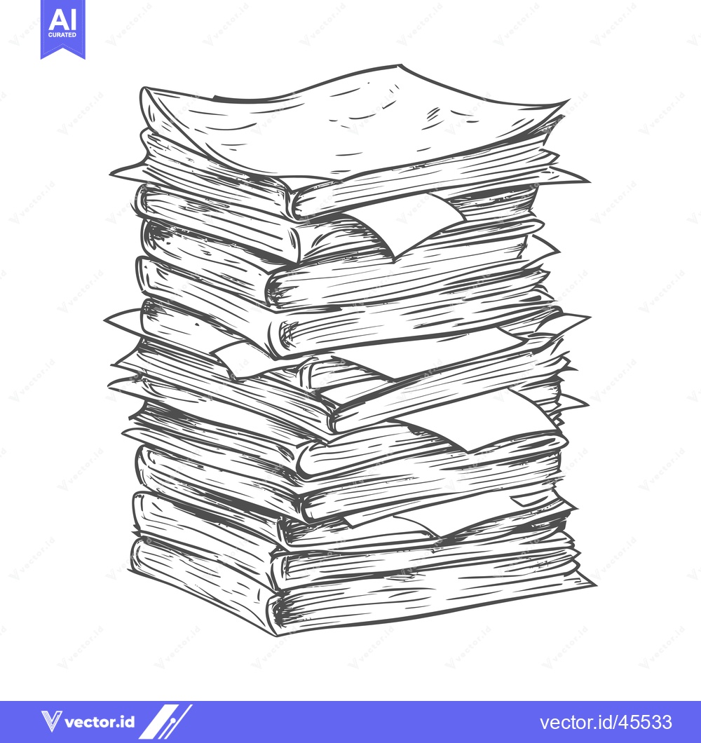 Premium Vector dari Hand-drawn illustration of a stack of books