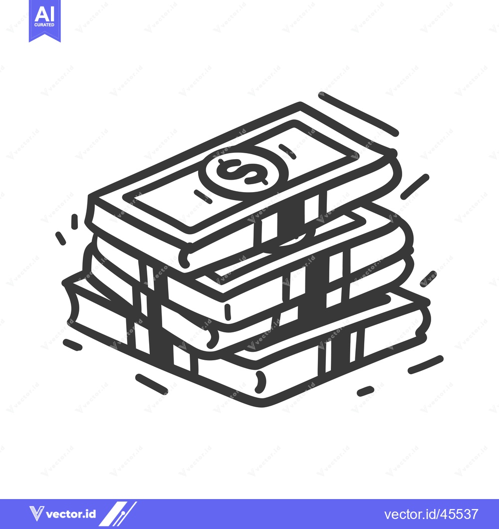 Premium Vector of Hand-Drawn Illustration of a Stack of Dollar Bills