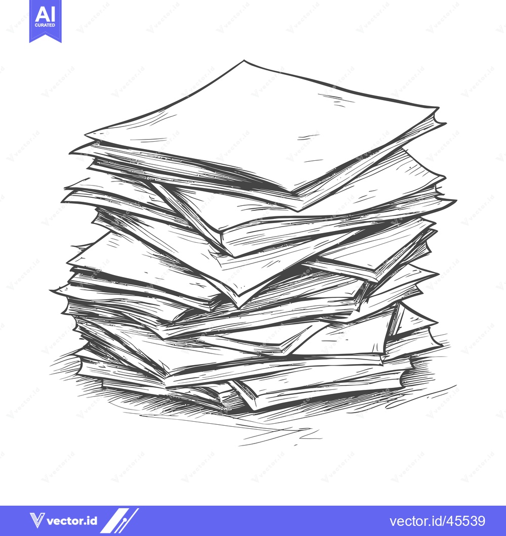 Premium Vector dari Hand-drawn illustration of a stack of papers