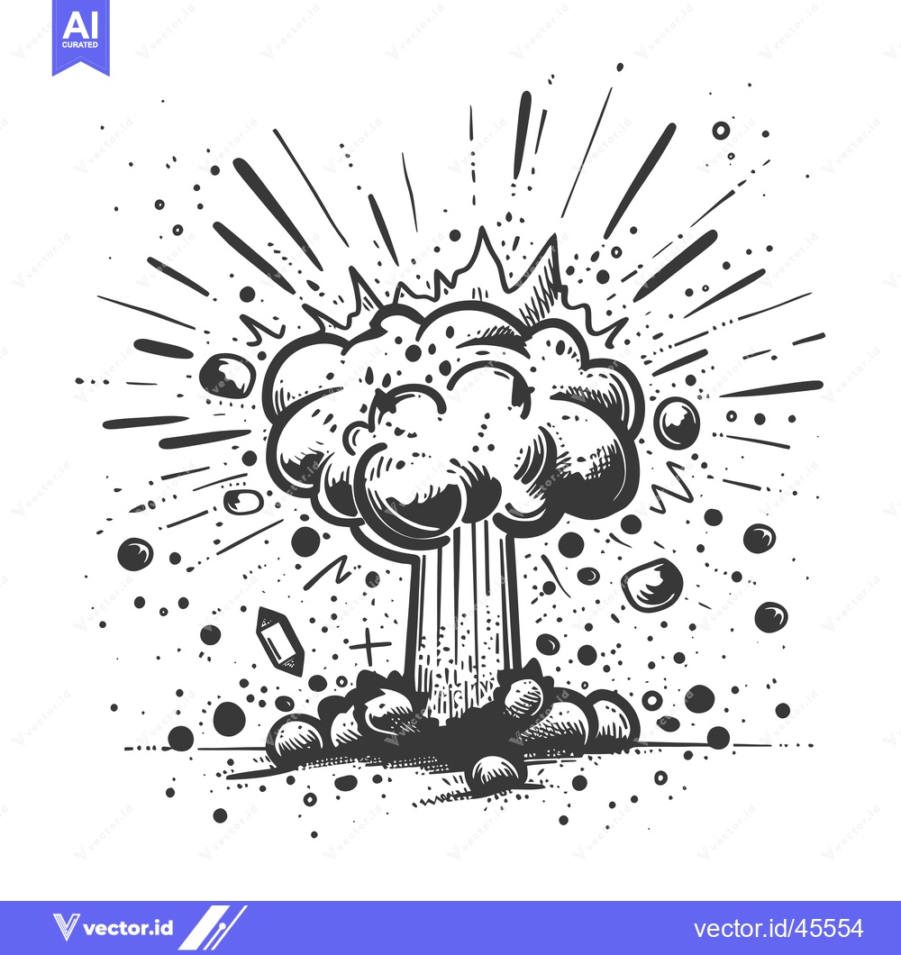 Premium Vector dari Hand-drawn illustration of a stylized explosion with radiating lines a