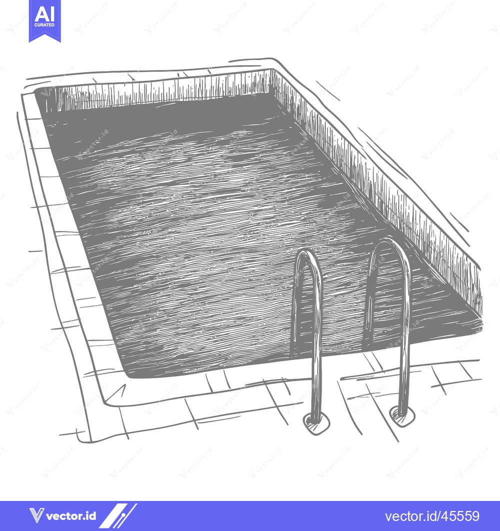 Premium Vector dari Hand-drawn Illustration of a Swimming Pool with a Ladder