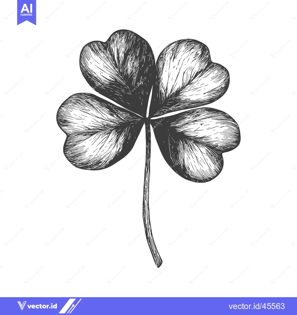 Premium Vector dari Hand-Drawn Illustration of a Three-Leaf Clover