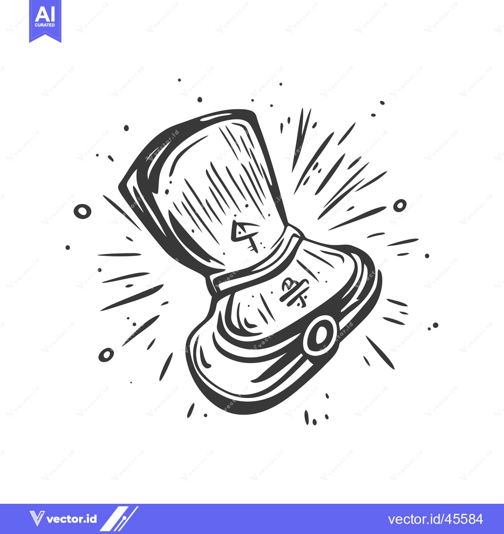 Premium Vector of Hand-Drawn Illustration of a Viking Boot with Runes and a Starburst Ef