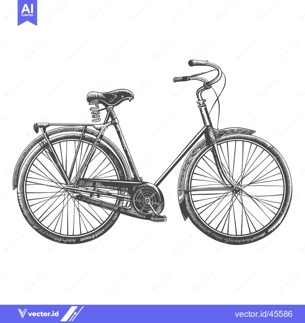 Premium Vector dari Hand-drawn Illustration of a Vintage Bicycle