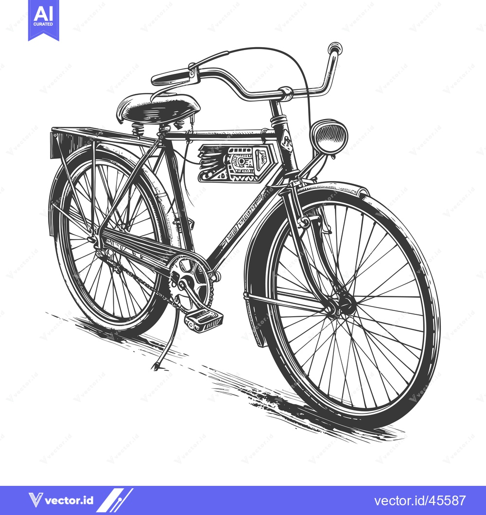 Premium Vector dari Hand-Drawn Illustration of a Vintage Bicycle