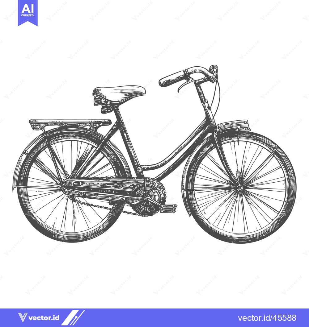 Premium Vector dari Hand-drawn illustration of a vintage bicycle