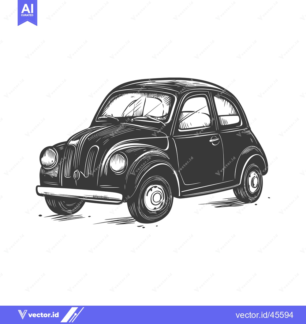 Premium Vector of Hand-drawn illustration of a vintage car