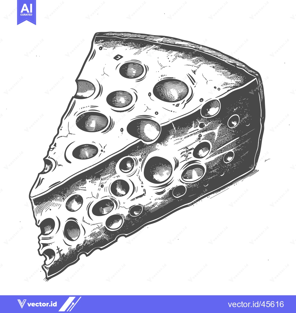 Premium Vector dari Hand-Drawn Illustration of a Wedge of Swiss Cheese