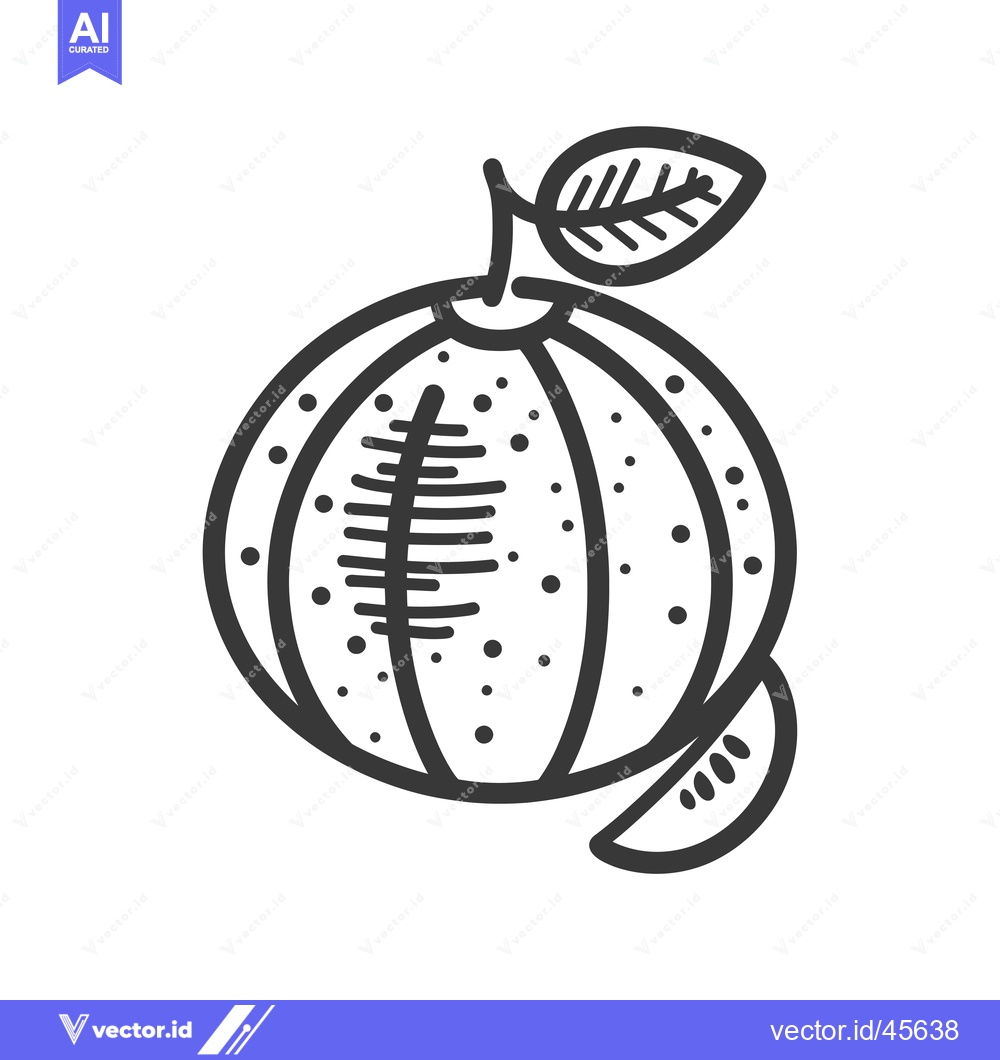 Premium Vector dari Hand-drawn illustration of a whole orange with a slice