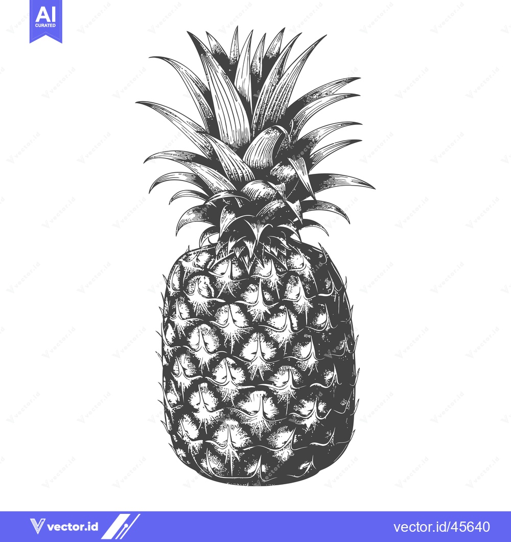 Premium Vector dari Hand-Drawn Illustration of a Whole Pineapple