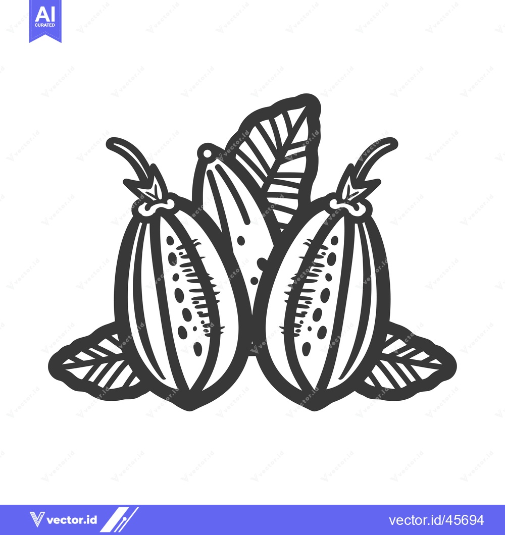 Premium Vector of Hand-drawn Illustration of Cardamom Pods with Leaves