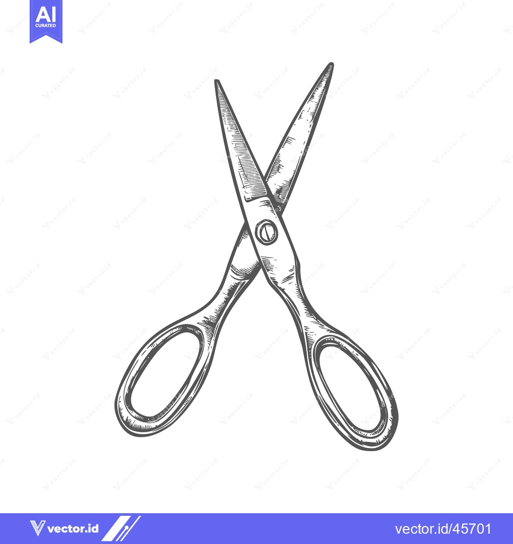 Premium Vector dari Hand-drawn Illustration of Closed Scissors