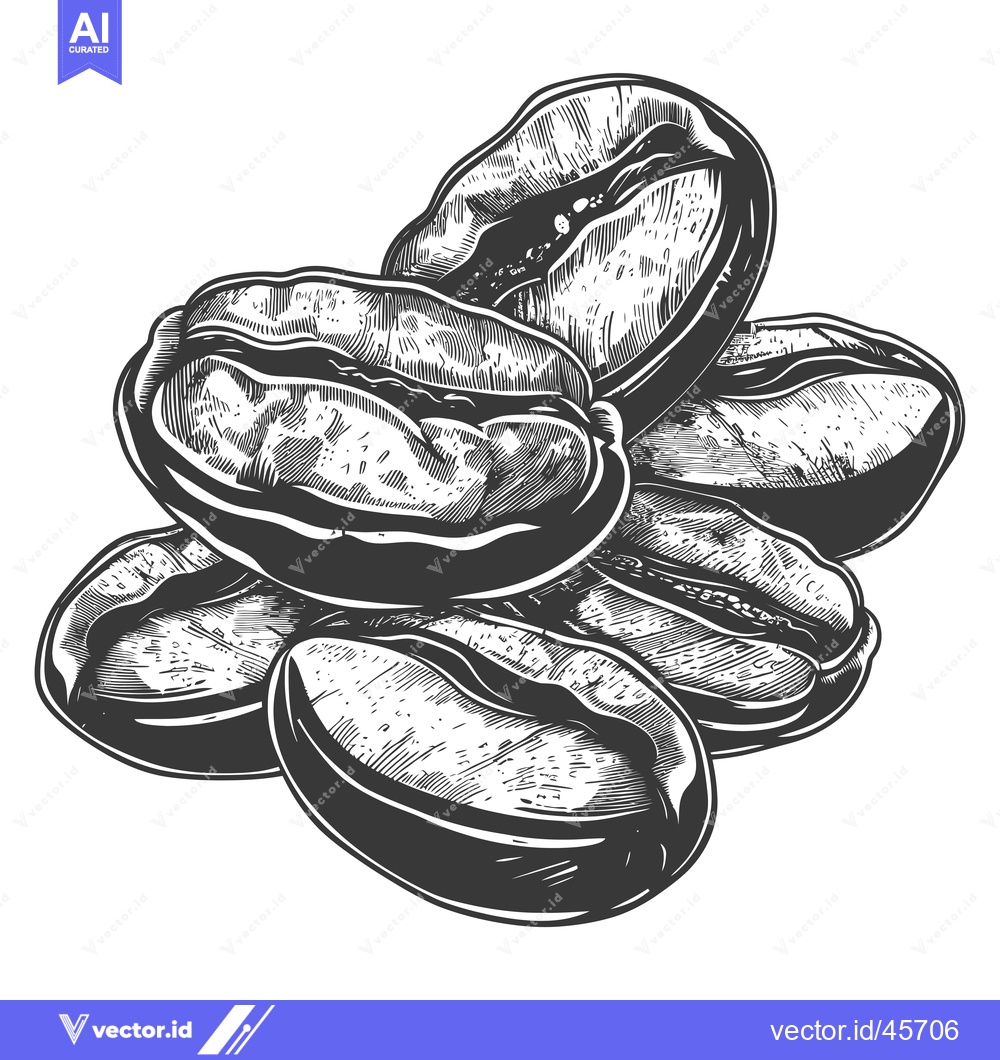 Premium Vector dari Hand-Drawn Illustration of Coffee Beans in a Scattered Arrangement