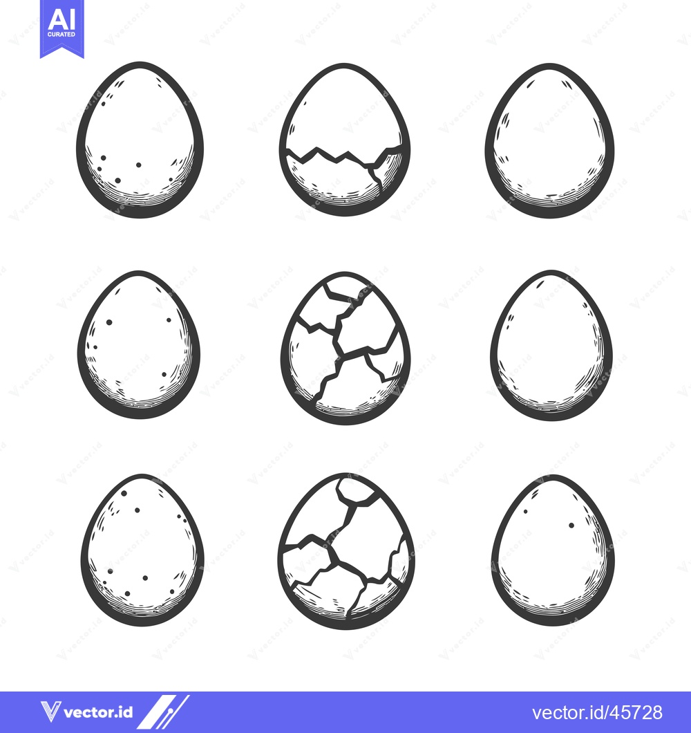 Premium Vector of Hand-Drawn Illustration of Eggs in Various Stages of Cracking