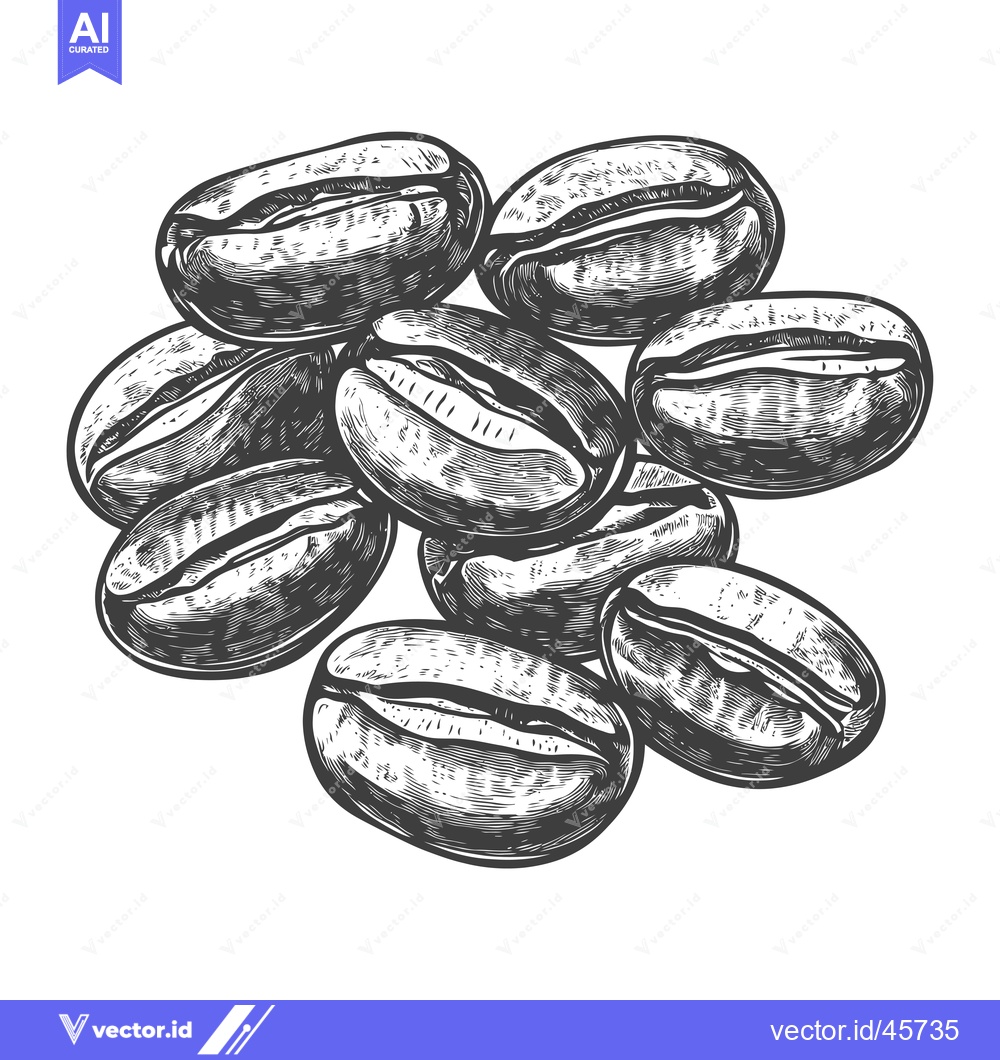 Premium Vector of Hand-drawn illustration of eight coffee beans