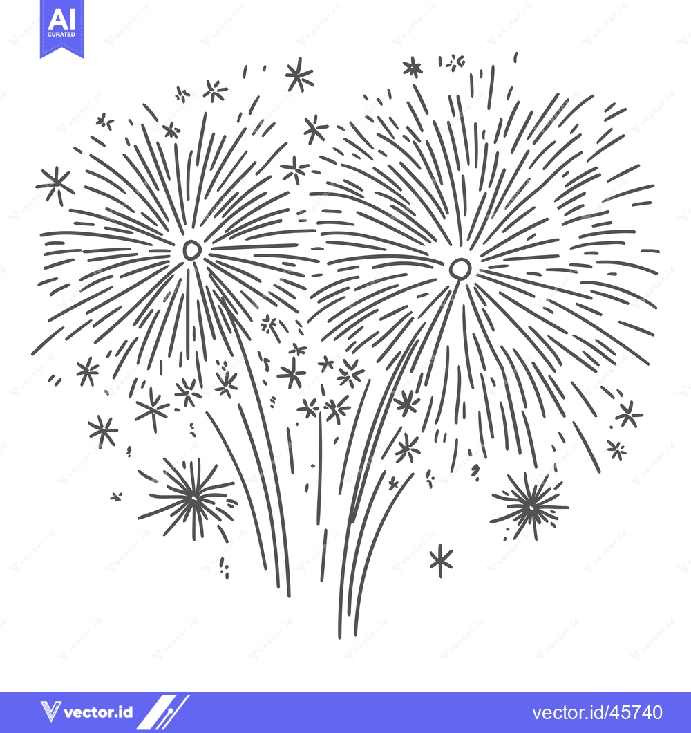 Premium Vector dari Hand-Drawn Illustration of Exploding Fireworks