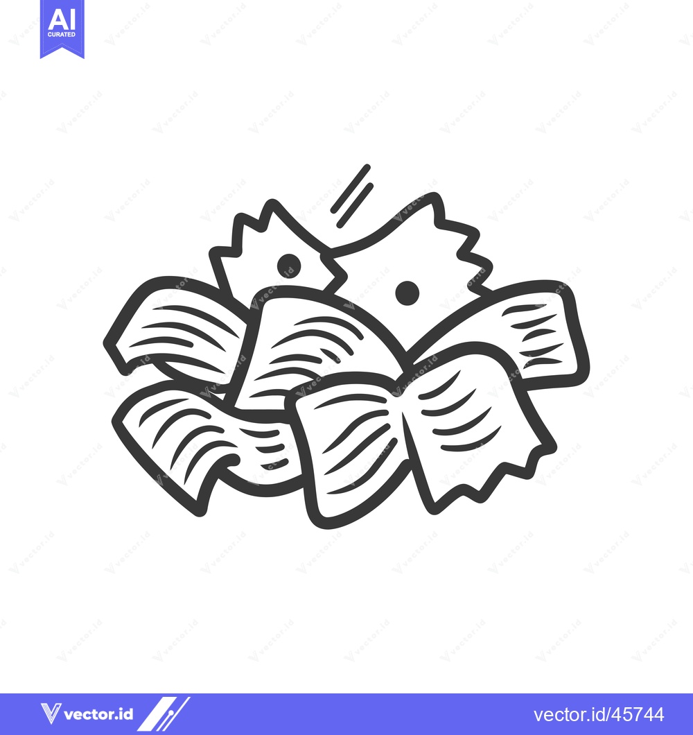 Premium Vector dari Hand-drawn illustration of farfalle pasta