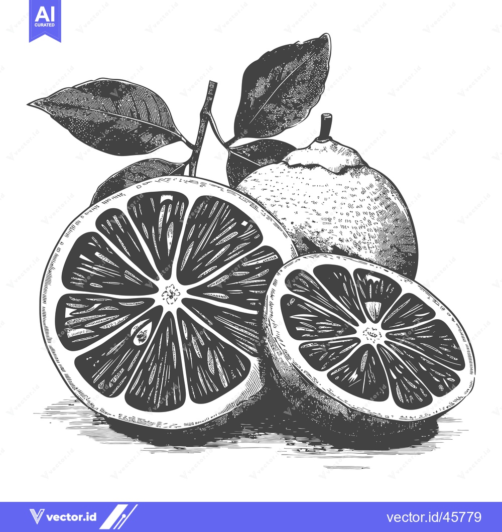 Premium Vector dari Hand-Drawn Illustration of Lemons and Leaves