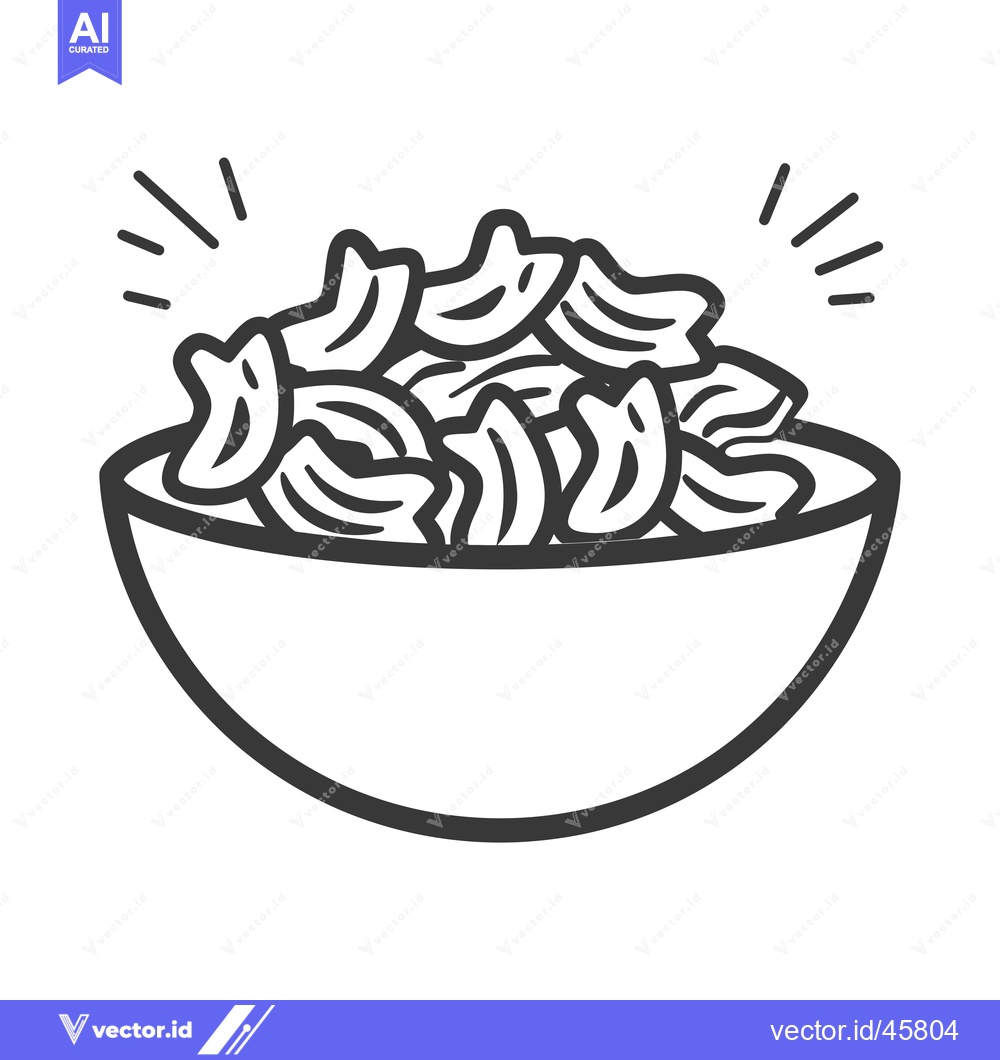 Premium Vector of Hand-Drawn Illustration of Pasta in a Bowl