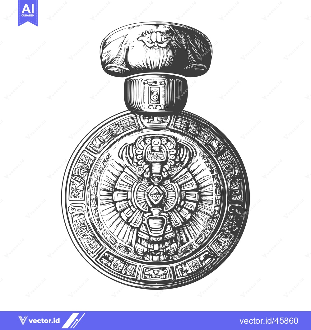 Premium Vector of Hand-Drawn Illustration of the Aztec Calendar Stone