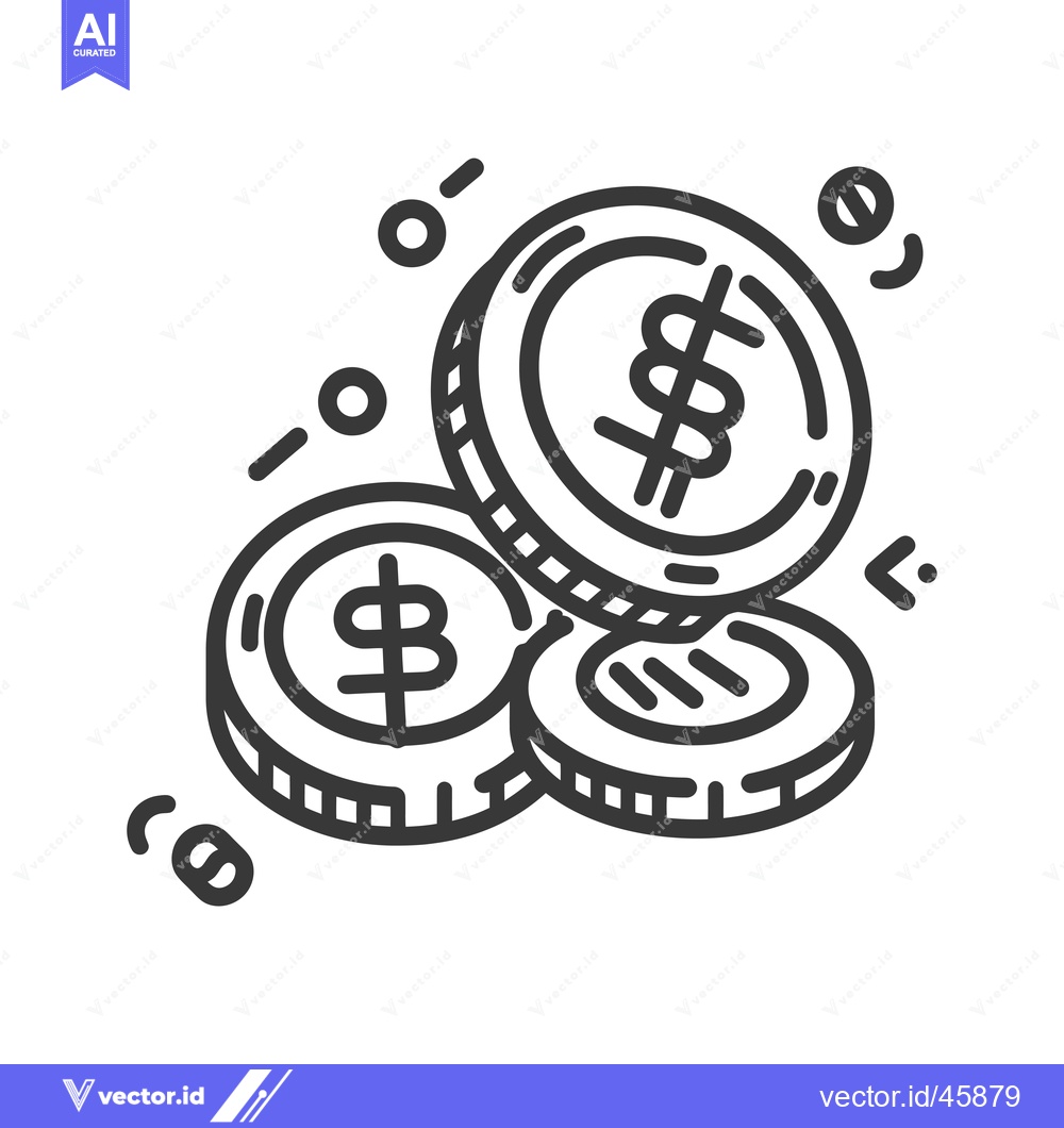 Premium Vector dari Hand-Drawn Illustration of Three Dollar Coins