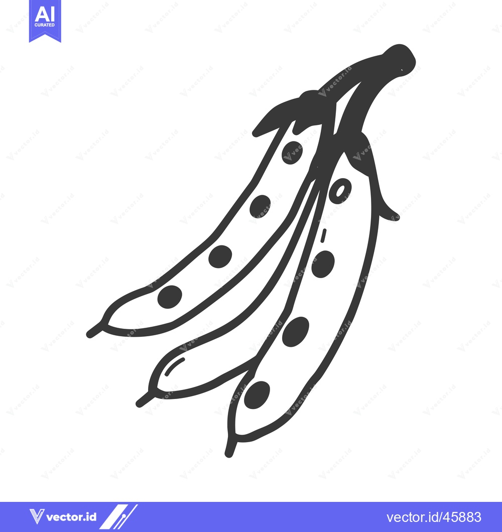 Premium Vector dari Hand-Drawn Illustration of Three Green Peas in a Pod