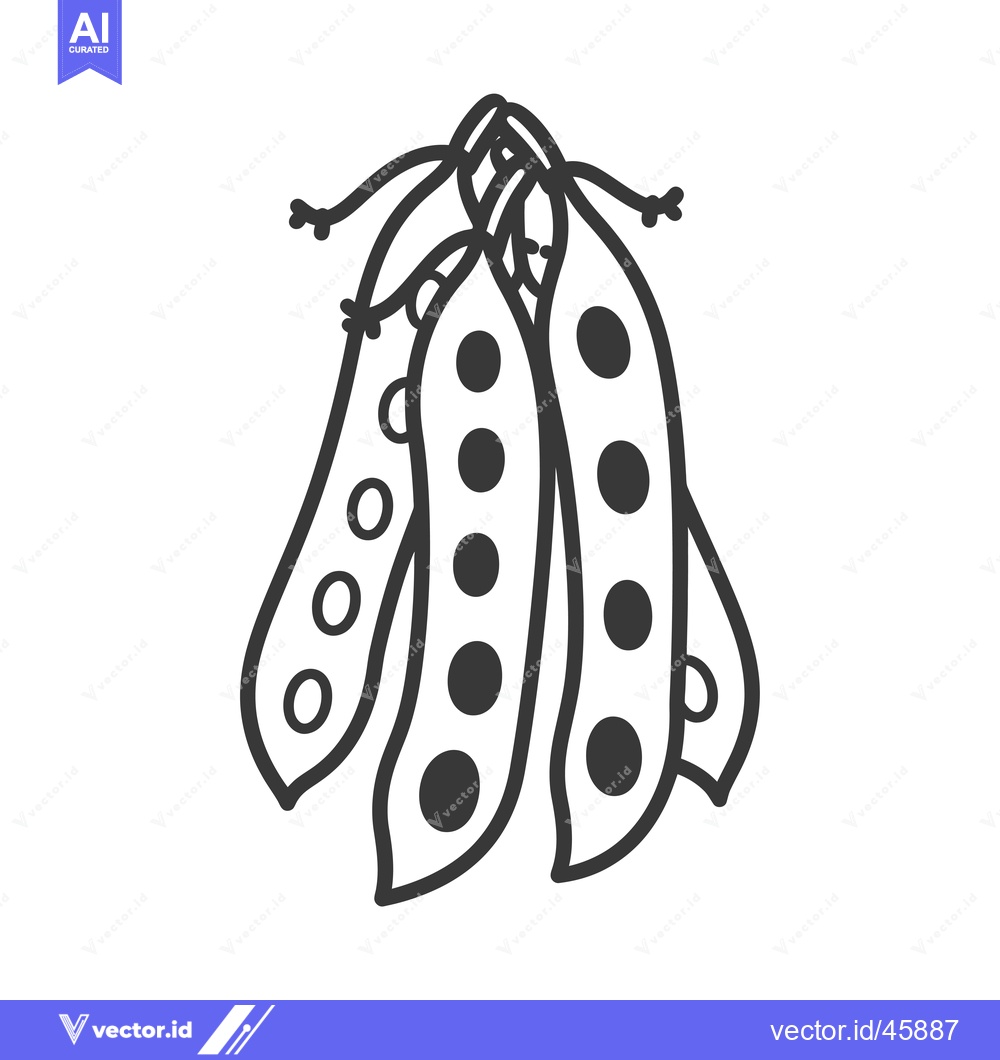 Premium Vector dari Hand-drawn Illustration of Three Pea Pods