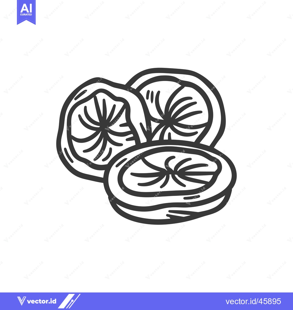 Premium Vector dari Hand-Drawn Illustration of Three Slices of Dried Banana