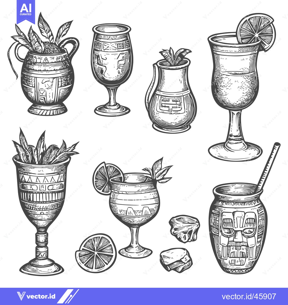 Premium Vector of Hand-Drawn Illustration of Traditional South American Drinking Vessels