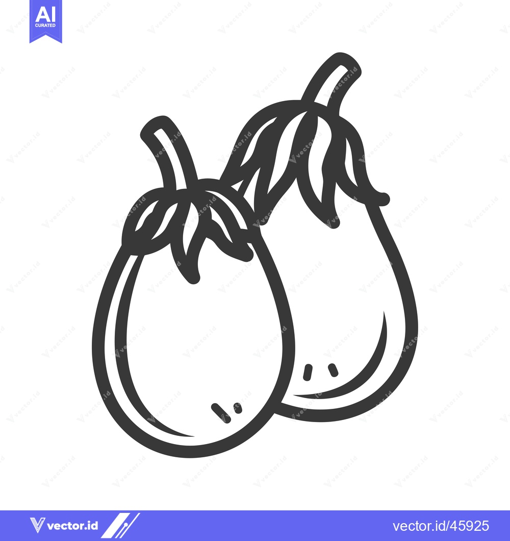 Premium Vector dari Hand-drawn Illustration of Two Eggplants