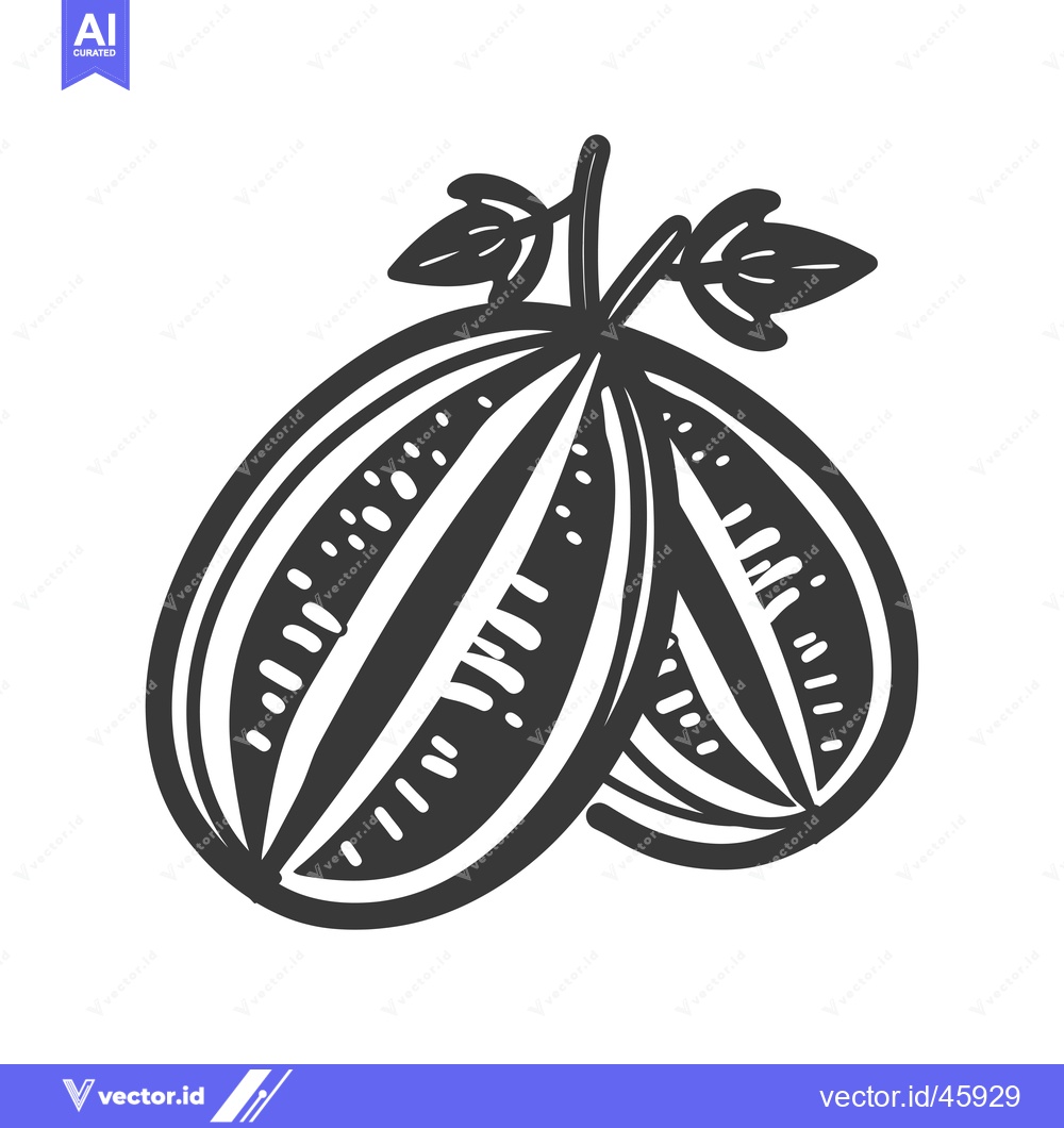 Premium Vector of Hand-Drawn Illustration of Two Gooseberries with Stem and Leaves