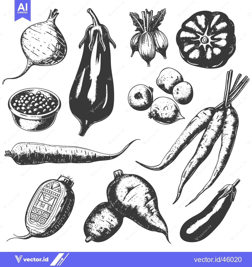 Premium Vector dari Hand-Drawn Illustration of Various Vegetables