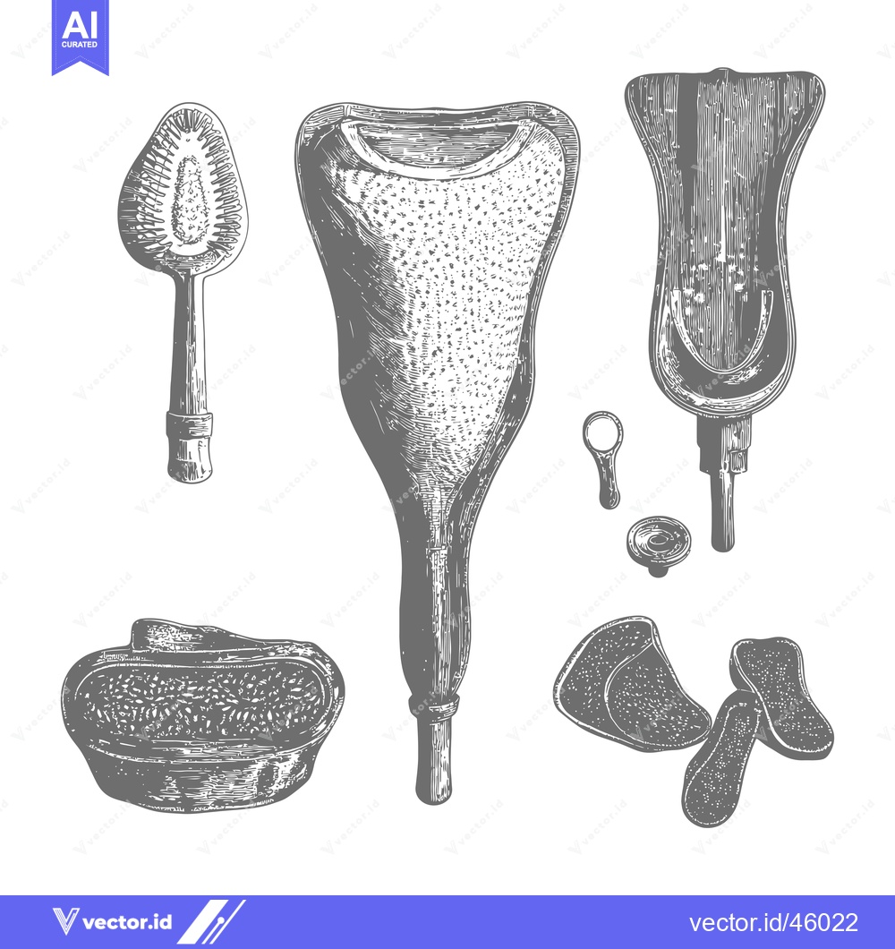 Premium Vector of Hand-drawn illustration of various vintage medical equipment and tools