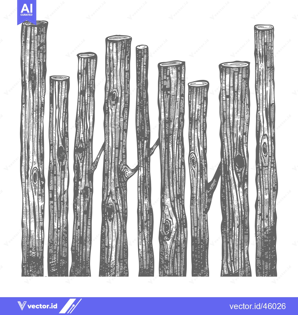 Premium Vector of Hand-Drawn Illustration of Various Wood Logs