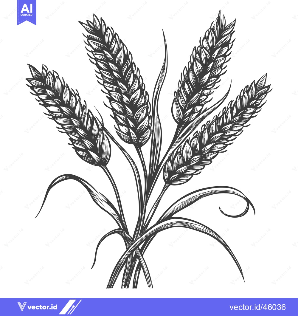 Premium Vector of Hand-Drawn Illustration of Wheat Stalks