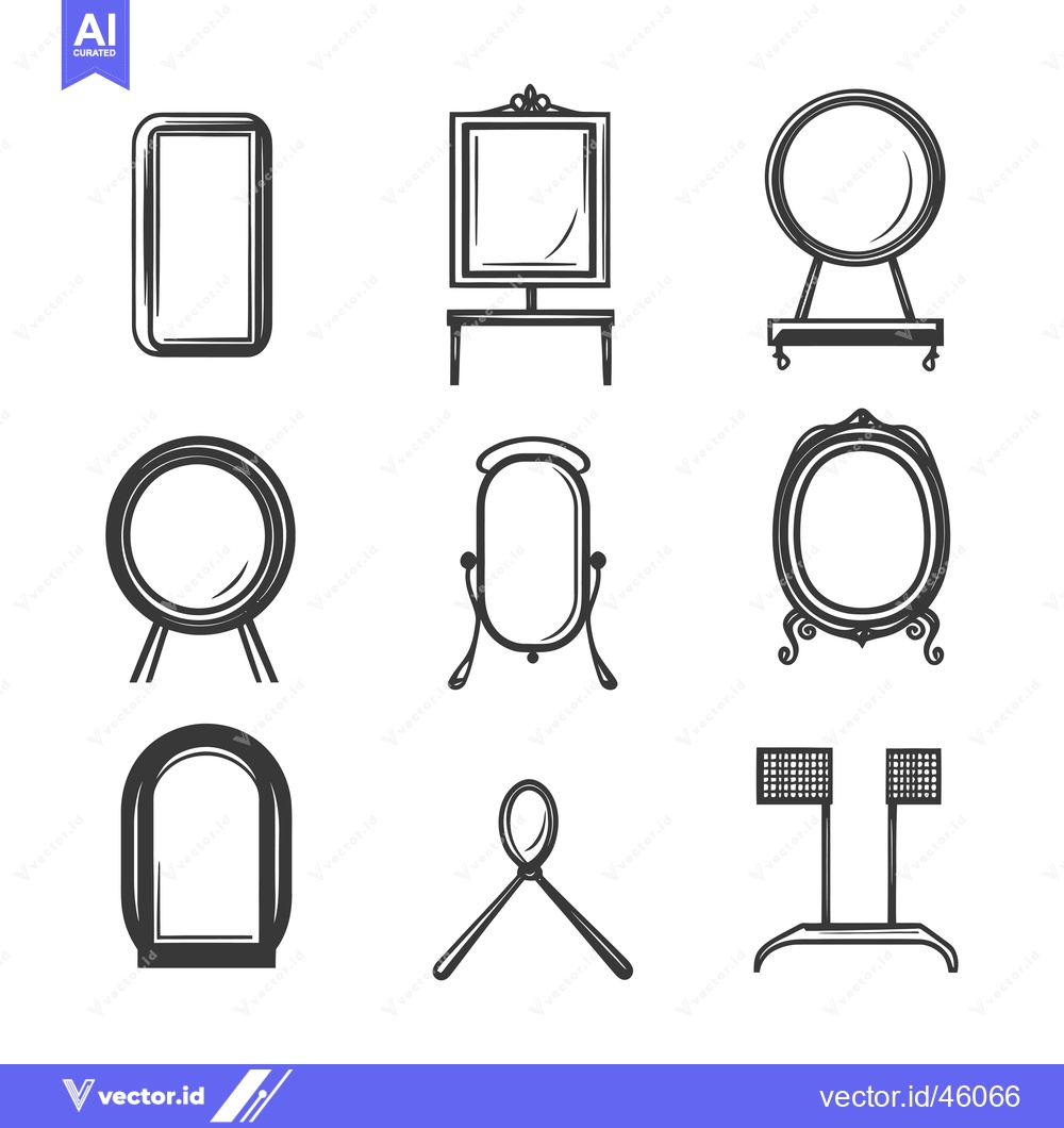 Premium Vector of Hand-Drawn Illustrations of Different Mirror Designs